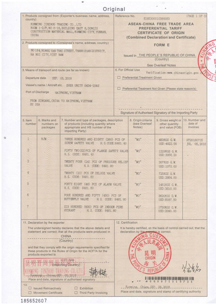 CO có nghĩa tiếng Anh là Certificate of Origin - giấy chứng nhận xuất xứ