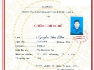 Chứng Chỉ Lái Máy Xúc